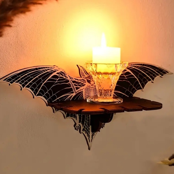 NWT Cyber Goth Mini Bat Shelf Crystal Holder Corner Wall Hang - Picture 3 of 5